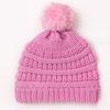 New baby knitted pullover hat, children's autumn and winter hairball warm hat, baby wool hat