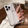 Роскошный прозрачный силиконовый бампер Чехол для телефона Для iPhone 16 15 14 13 12 11 Pro Max XR X XS 7 8 Plus SE Ударопрочный прозрачный чехол