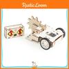 Wooden Assembled Remote Controlled Combat Vehicle With Rotating Children Toy Set