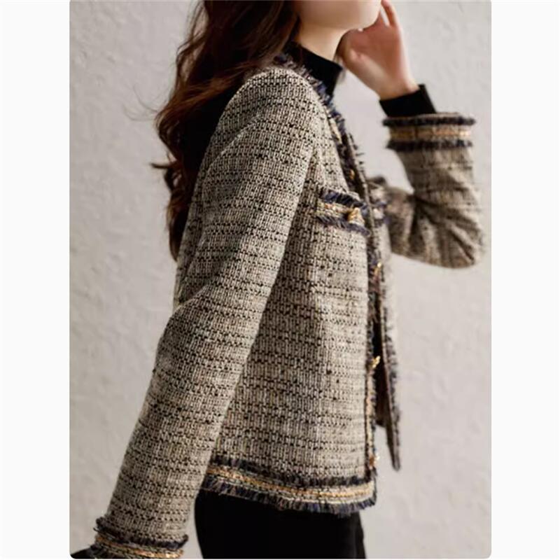 Jacket Women's Spring and Autumn New Tweed Short Small Fashion Foreign Style Top