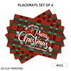 4pcs/6pcs Christmas Placemats for Dining Table, Plaid Merry Christmas Placemats Table Decor, Suitable for Restaurant Kitchen, Dinner Party And Other A