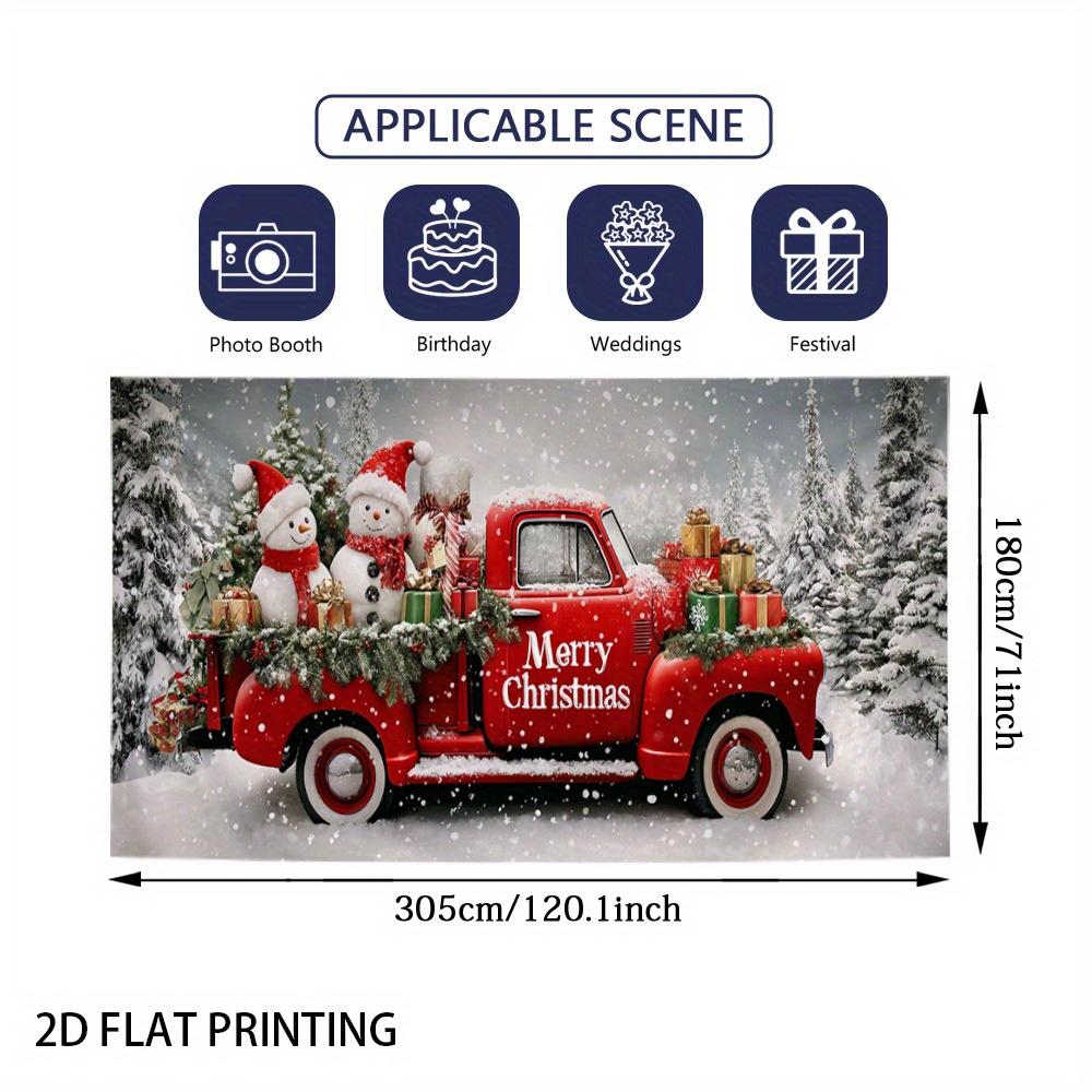 1 holiday red truck with snowman and gift garage door cover