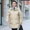 New White Duck Down Middle-aged and Elderly Down Jacket Men's Dad Hooded Medium and Long Top