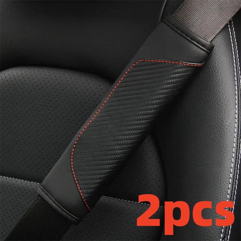 PU Leather Safety Seat Belt, Shoulder Cover, Breathable Protection, Padding Pad, Interior Access, Car Accessories,1- 2Pcs