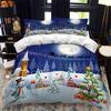 Christmas Polywster Duvet Cover Set King Queen Size Winter Red Santa Claus Gift Merry Christmas For Boys Girls Teens Bedding Set