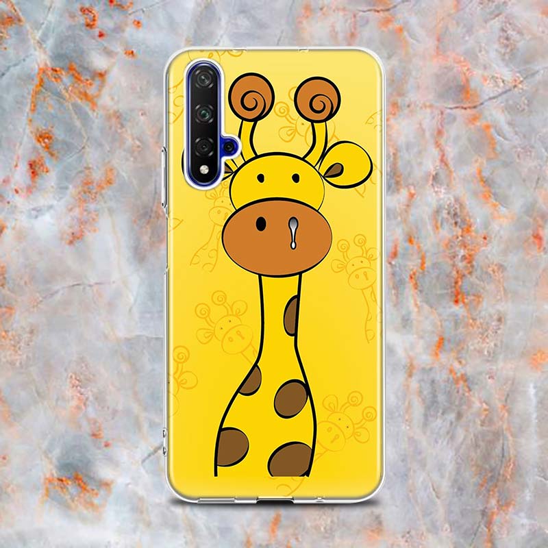 Силиконовый чехол с изображением жирафа из мультфильма для Honor 20 20S 20E 8 8A Prime 8X MAX 8C 8S 7A 7C 7S Pro Phone Case