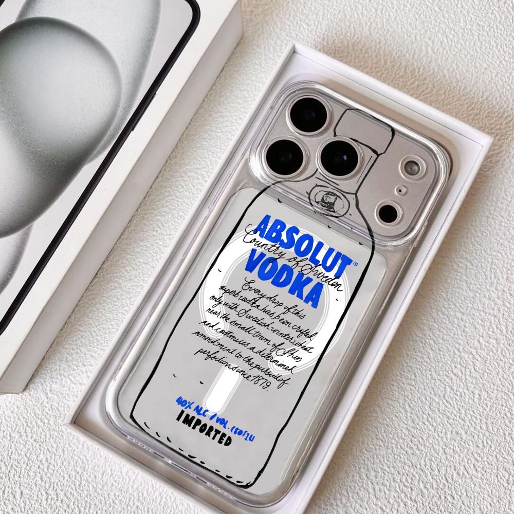 Крутой чехол для телефона COOL A-AbsolutS V-VodkaS для iPhone 17 16 15 14 13 12 Pro Max Plus с магнитным кристально чистым корпусом, поддержка беспроводной зарядки