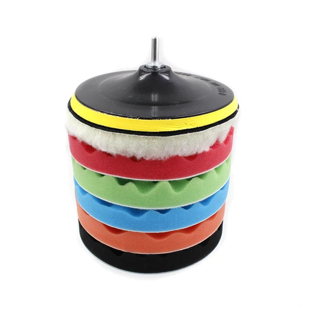 3/5/6/7-дюймовый набор для полировки автомобиля, полировальный диск для полировки автомобиля, губка для полировки автомобиля, полировка для полировки автомобиля, адаптер для дрели