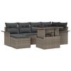 7-piece Garden Sofa Set with Grey Poly Rattan Cushions, 2-seater Garden Sofa with Storage and Cushions 3357052