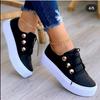 2025 Foreign Trade Women's Thick-soled Casual Shoes, Large Size Round Toe Sports Casual Shoes, White Shoes