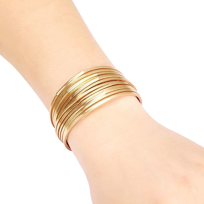 Кожаные браслеты для женщин, леопардовые многослойные хрустальные бусины в стиле бохо, браслет-манжета, ювелирные изделия