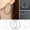 1 Pair New With Cushion Pad Women Fashion Big Circle Without Piercing Clip On Ear Earrings Hoops