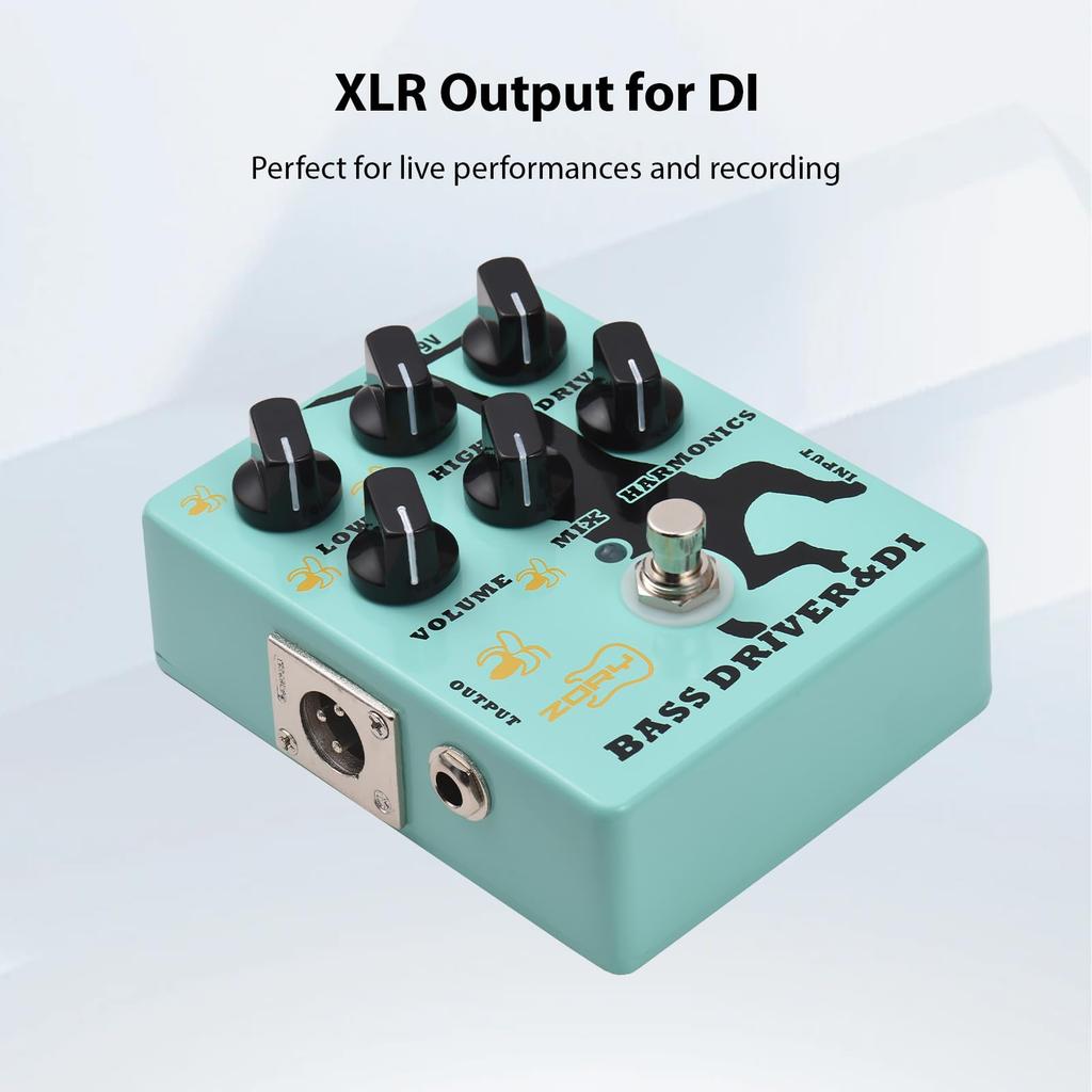 Daconovo Педаль эффектов для бас-гитары (драйвер и DI-бокс), выход XLR, True Bypass, питание 9В DC, вход/выход 6.35мм