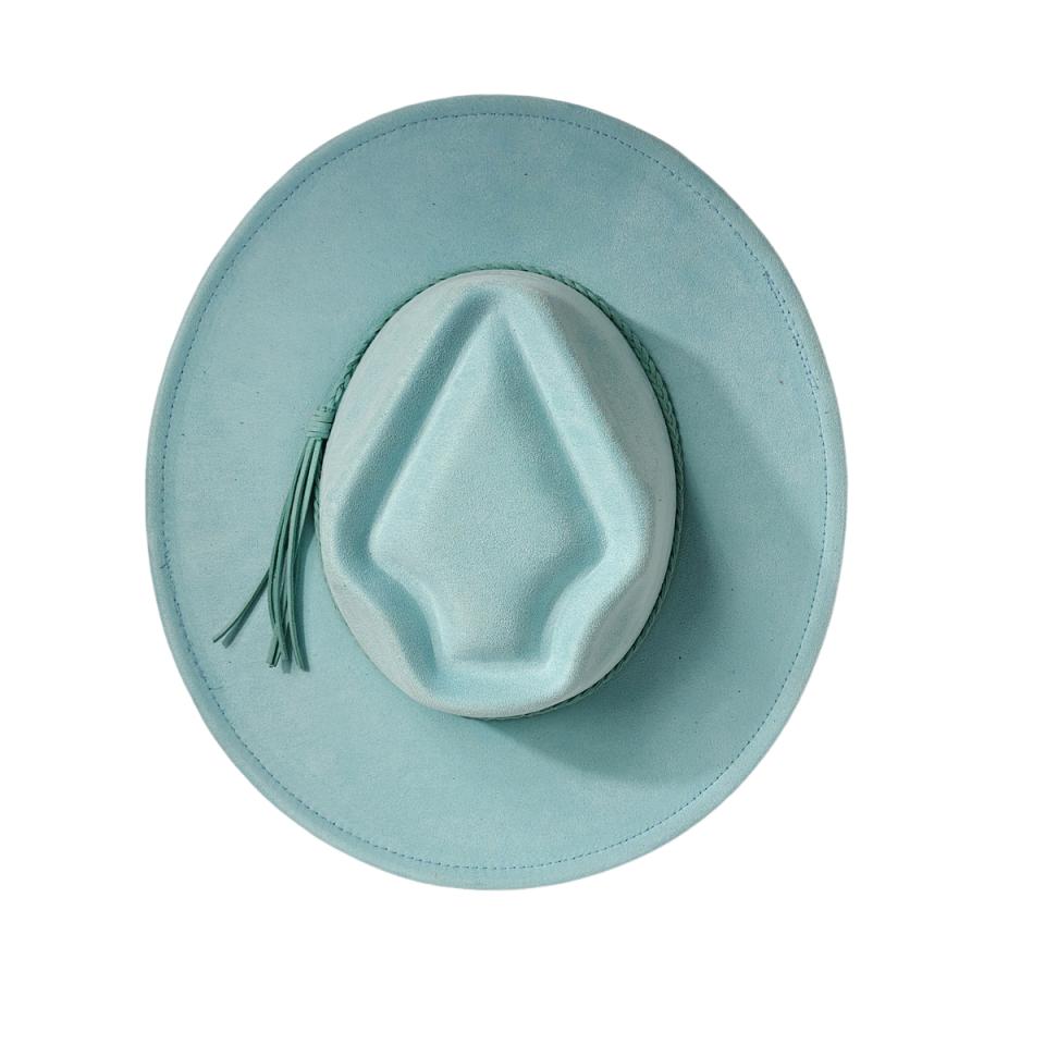 Retro Arrow Top Vegan Suede Hat 9Cm Wide Brim Fedora Hat For Women Men Bohemian Style Panama Hat Rancher Hat
