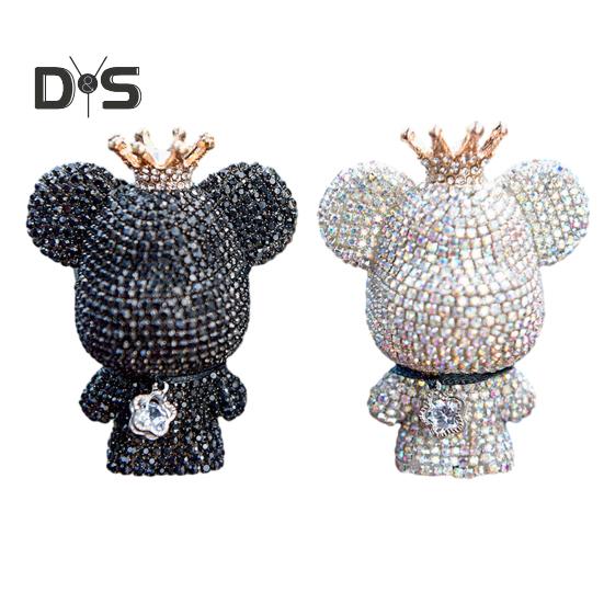 Автомобильный освежитель воздуха со стразами и медведем, крепление к вентиляционному отверстию, длительный аромат, удаление запаха, зажим, тип автомобильного воздуховыпускного отверстия, диффузор для ароматерапии, автомобиль