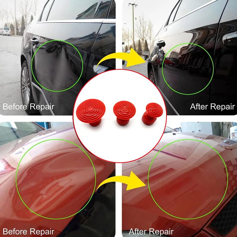 3pcs Universal Auto Replaceable Accessories Car Body Hail Pit Repair Gasket Tools Portable Dent Removal Puller Suction Cup