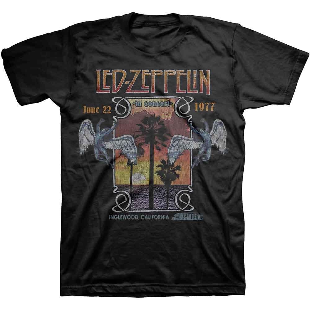 Led Zeppelin Inglewood Men T-Shirt Black XXL, 100% Cotton, Regular