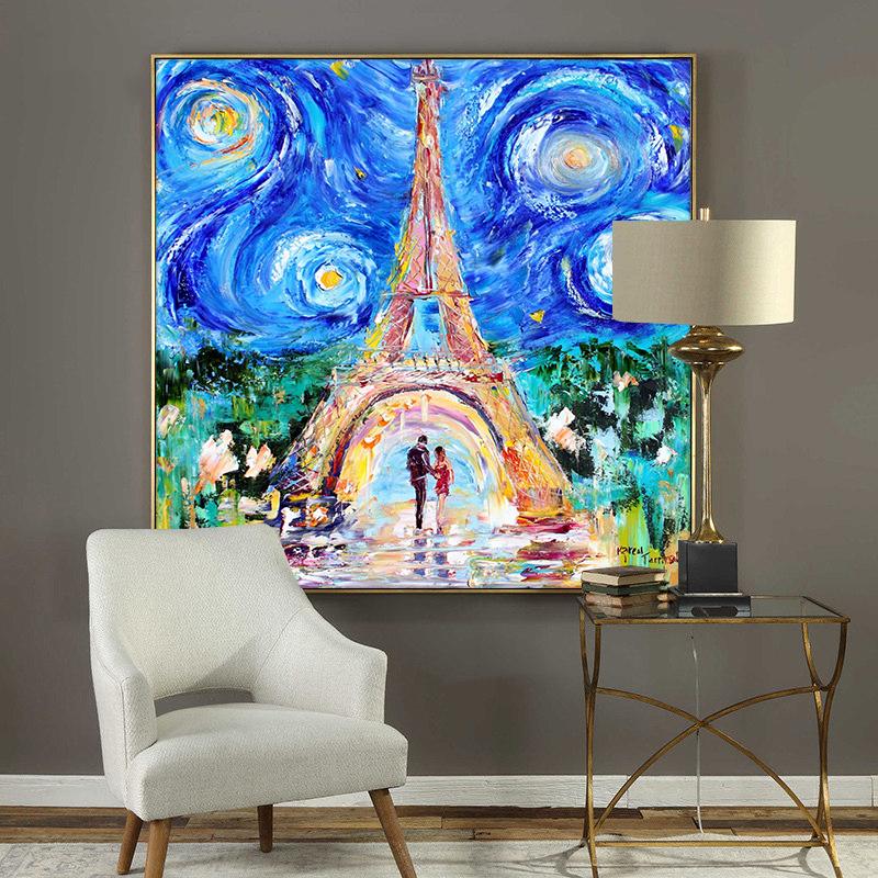 Башня Ван Гога Звездное небо картина маслом на холсте, постеры и принты, скандинавская настенная картина для гостиной, домашний декор