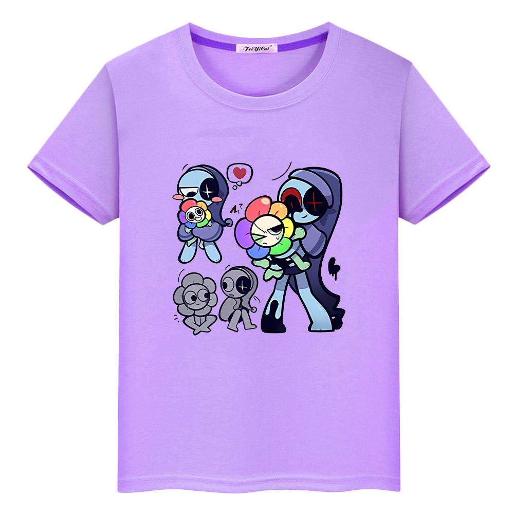 Dandys World Print T Shirt for Kids Boy 10year Tops 100%Cotton Cartoon Tees Anime Short Pride Tshirt Y2k One Piece Girl Clothes