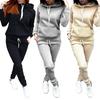 Two-piece Sports Women Tracksuit Solid Color Long Sleeve Hoodies Sweatpants Set Plus Size
