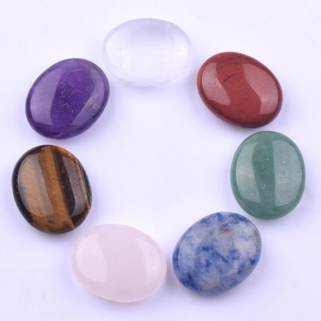Натуральный кристаллический тальковый камень 20 мм, овальный массажный камень – набор из шести штук