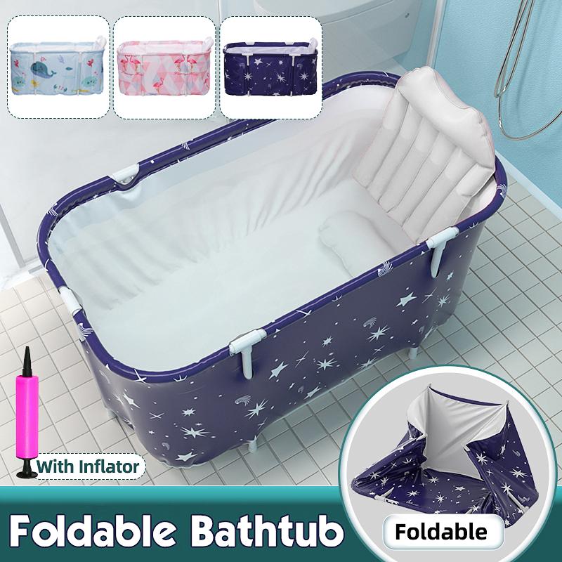 1.2m Portable Bathtub Bucket Adult/Baby Children Folding Swimming Pool Barrel Family Sit Home Sauna SPA Full Body Bucket