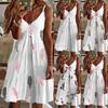 Women’s Sexy V-neck Suspender Beach Long Dress Summer Casual Dress Elegant Sun-dresses