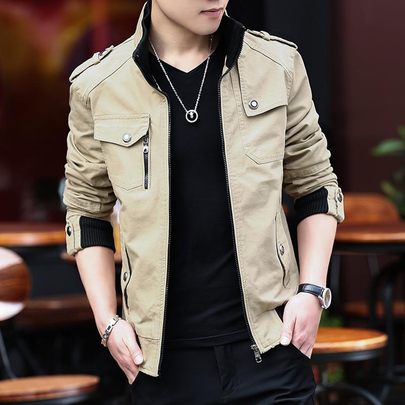 Spring and Autumn Men's Casual Cotton Jacket Slim Fit Fashion Washed Men's Edition Jacket Men's Jacket