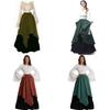 Европейское средневековое женское платье для косплея на Хэллоуин, костюм эпохи Возрождения, комплект из двух частей, синий, красный, зеленый, коричневый