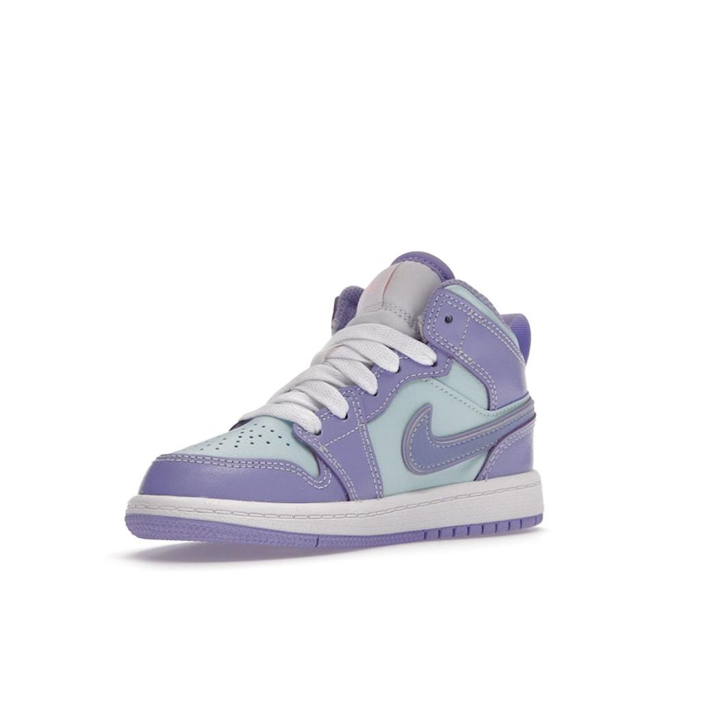 Air Jordan 1 Mid PS Purple Pulse Glacier Blue Kids Sneakers Arctic-Punch 640734-500