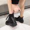 Модные осенние туфли на платформе для женщин, новые женские ботильоны с круглым носком, увеличивающие рост, повседневные женские мотоциклетные ботинки для улицы