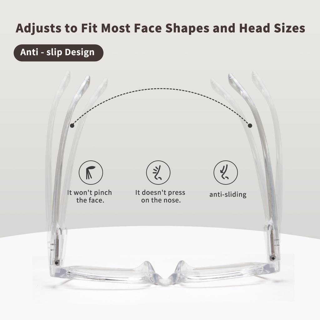 1 шт. Модные квадратные очки для чтения Унисекс дизайн Пружинный шарнир для комфорта Блокировка синего света Плотная посадка от +1.0 до +3.0