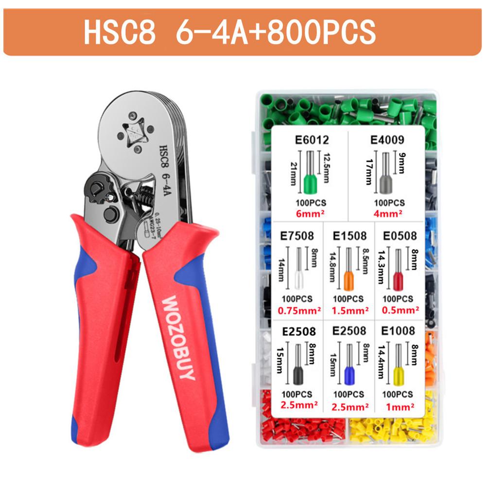 Ferrule Crimping Tool Kit, Self-adjustable Ratchet Wire Crimping Tool Crimper Plier Set,for Connectors Wire End Ferrules