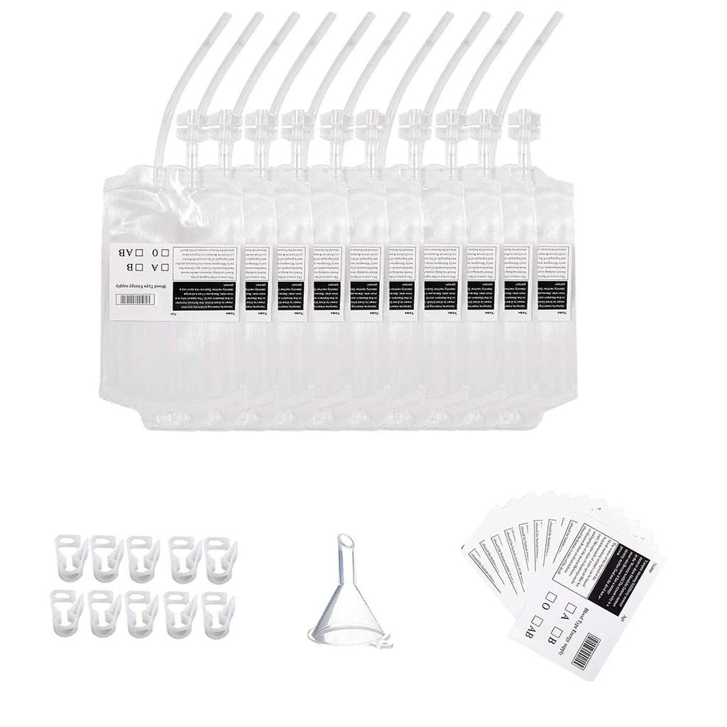 Halloween Clear Blood Sack 350ml Set DIY For Pouch Props Organizer Supplies For Home Festival Party Costume Props Halloween Blood Sack