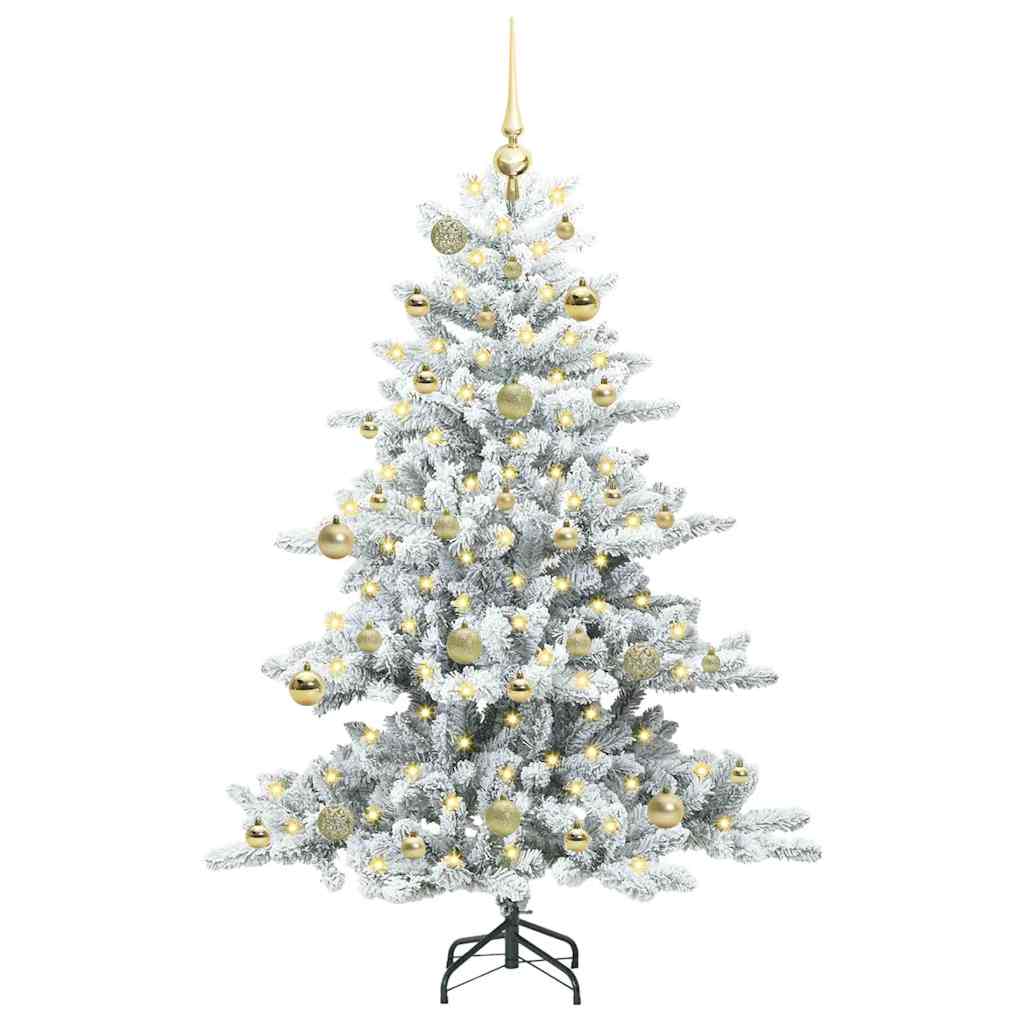 Artificial Foldable Christmas Tree White 150 cm PVC and Steel