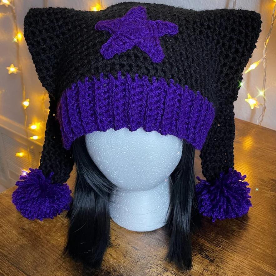 New Handmade Crocheted Horn Braid Party Funny Halloween Parent-child Hat