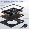 For iPad Pro 13 (2024) Case with Shoulder Strap TPU+PC+Silicone Kickstand Tablet Cover