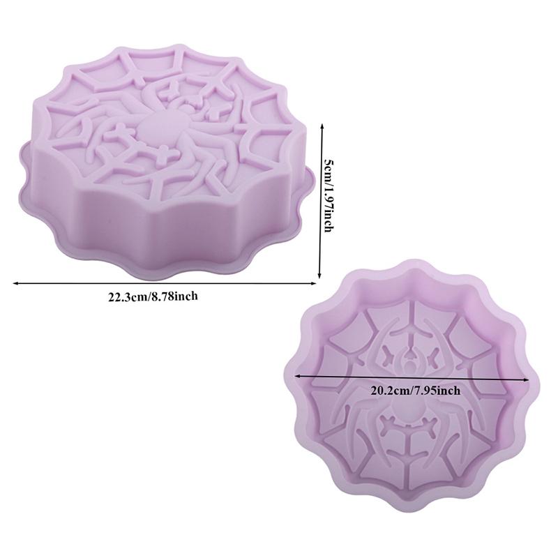 Силиконовая форма для выпечки Хэллоуин Тыква Череп Летучая мышь Шоколад - Один большой Паук, Светло-фиолетовый, Разные стили, Кухонный инструмент для выпечки