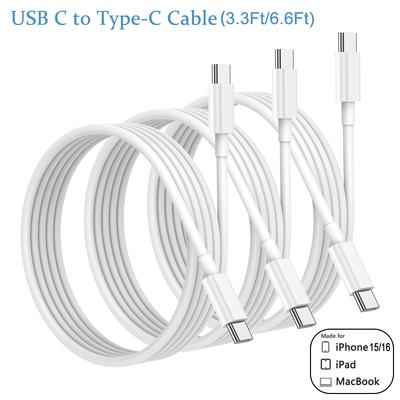 1-3 шт. 20 Вт USB C - USB C кабель для быстрой зарядки проводной шнур для iPhone 16 15 Pro Max Plus Xiaomi Samsung кабель Type-C 1M 2M