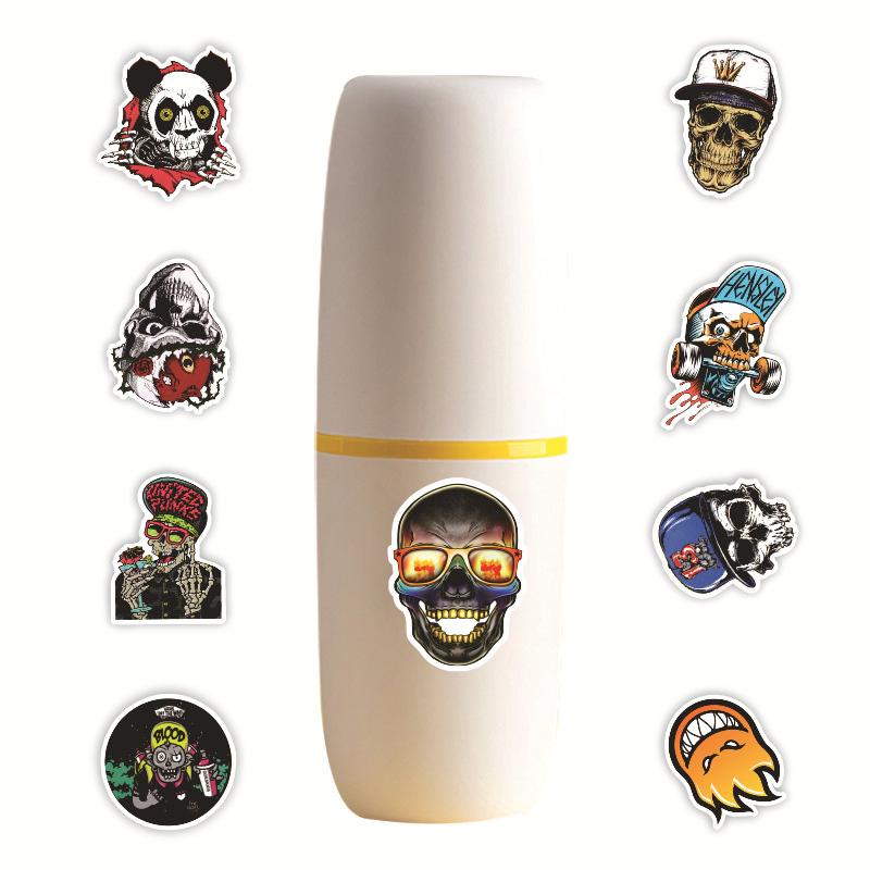 50 PCS Suitcases Mixed Horror Stickers Skateboard Bike Decals Horror Cool Waterproof Stickers