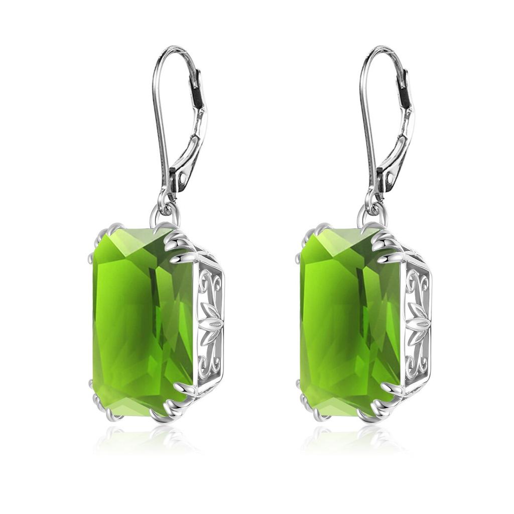 High Quality Woman Jewelry Silver 925 Earrings For Women Elegant Peridot Drop Earrings Anniversary Party Gift Female