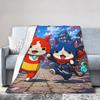 Фланелевое одеяло Yokai Watch Весна Супер Мягкие Постельные принадлежности Пледы Для Мальчика Девочки На Улицу Забавное Покрывало Чехол на Диван-кровать