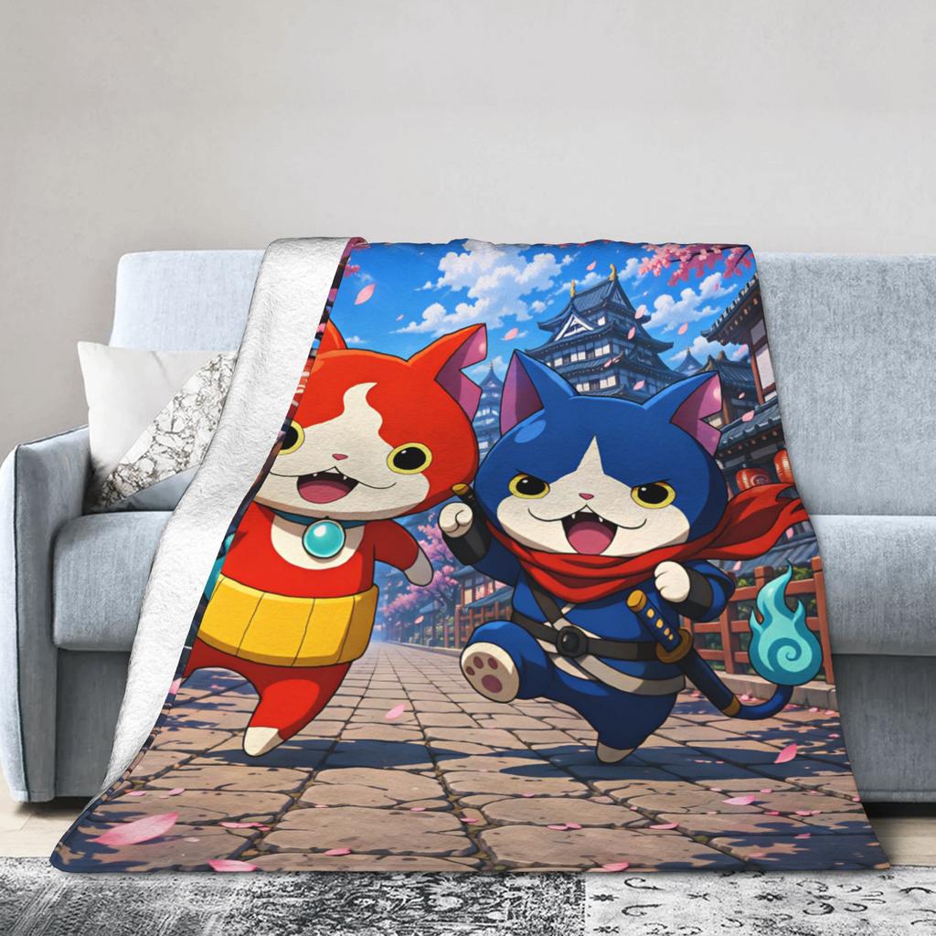 Фланелевое одеяло Yokai Watch Весна Супер Мягкие Постельные принадлежности Пледы Для Мальчика Девочки На Улицу Забавное Покрывало Чехол на Диван-кровать