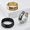 Men's Ring Vintage Titanium Steel Cross Finger Ring Gold/silver/black Colour Hip Hop Punk Jewellery Accessories