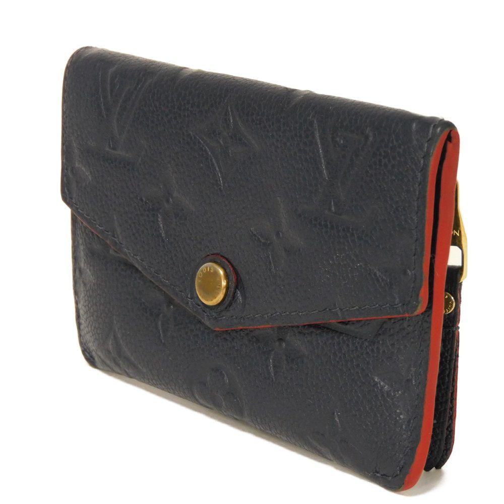 Б/у 12564 Pochette Cle M62017 7943 Брелок Компактный кошелек RFID Monogram Empreinte Морской Красный Унисекс из Японии