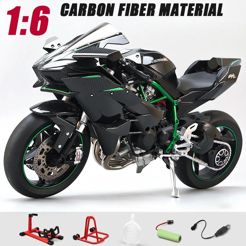 Спрей 1:6  Ducati V4S 1/9 H2R Racing мотоцикл Сплав Литье под давлением Модель автомобиля Звук и свет Динамические украшения Коллекция