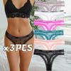 3pcs/set Lace Thongs Women Panties Low Waist Underwear Women Solid Comfortable Female Underpants Breathable Lingerie