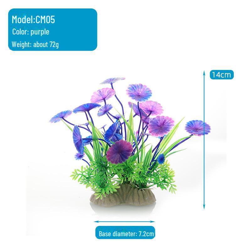 Desktop Aquarium Decoration: CM Series Plastic Water Plants