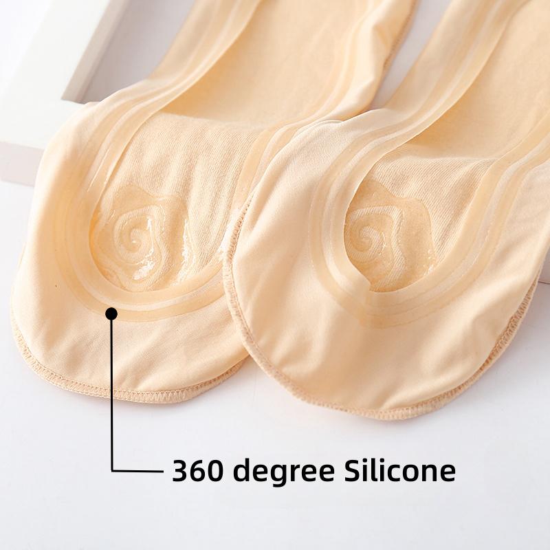 Женские носки-невидимки, нейлоновые ультра-короткие нескользящие тонкие носки-подкладки, невидимые скрытые носки для обуви на плоской подошве