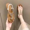 Water Diamond Sandals for Women 2024 Summer New Style with Roman Style PVC Rear Elastic Band